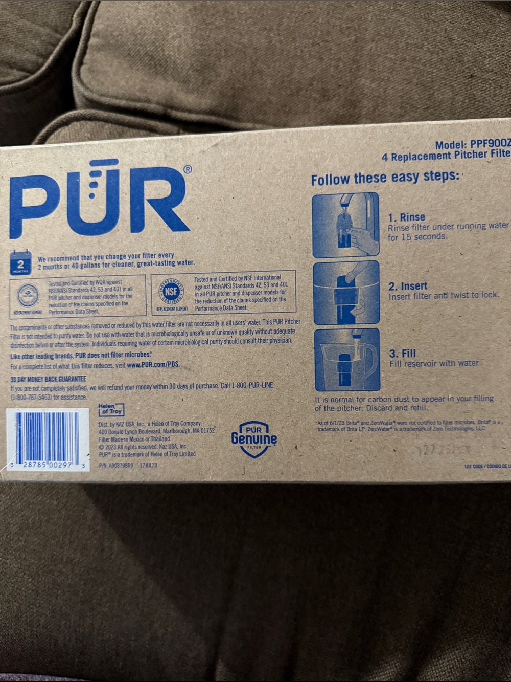 4PUR PPF900Z4 Water Pitcher & Dispenser Replacement Filter Sealed Open Box 3 pk